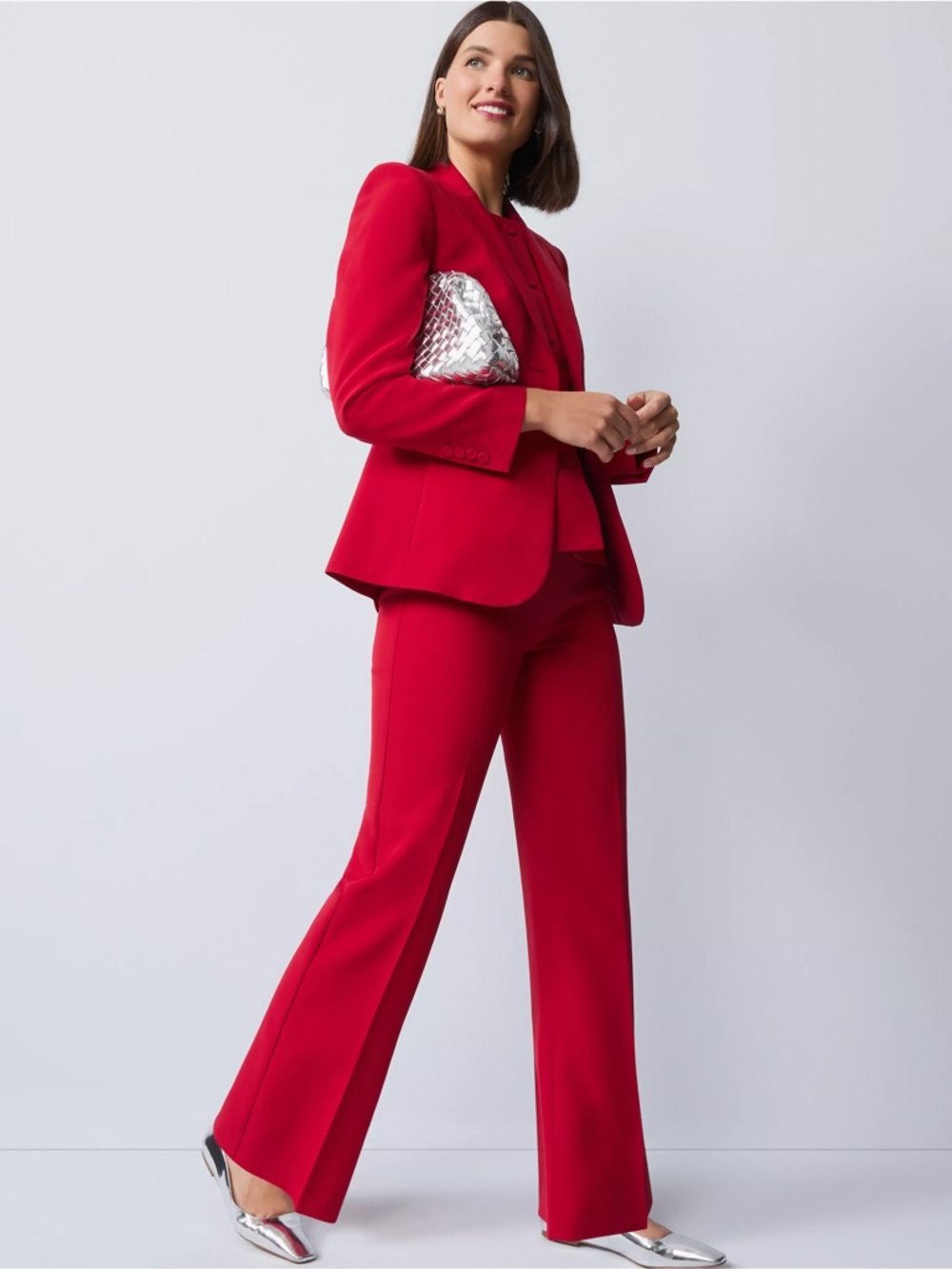 Ann Taylor The Petite Flare Trouser in Fluid Crepe 847396
